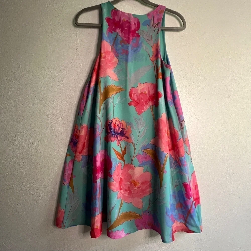 Anthropologie Everly sleeveless floral dress, fully lined. Sz S. Preowned. - Picture 6 of 9